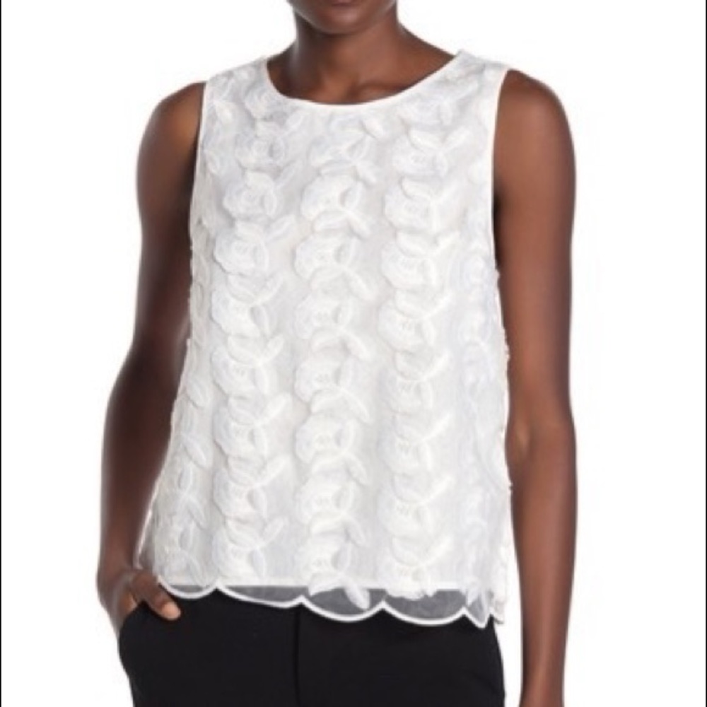Dolce Cabo Crochet Lace Overlay Sleeveless Top